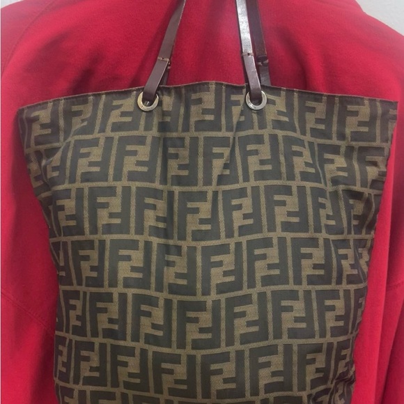 Designer Patterned Tote Bag - Black and Brown - Picture 15 of 16